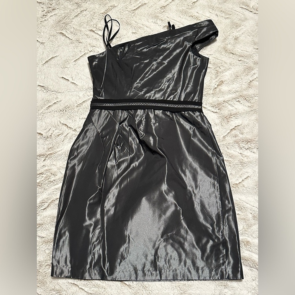BCBGeneration Asymmetrical Pleated One Shoulder Cocktail Mini Dress - Picture 2 of 16